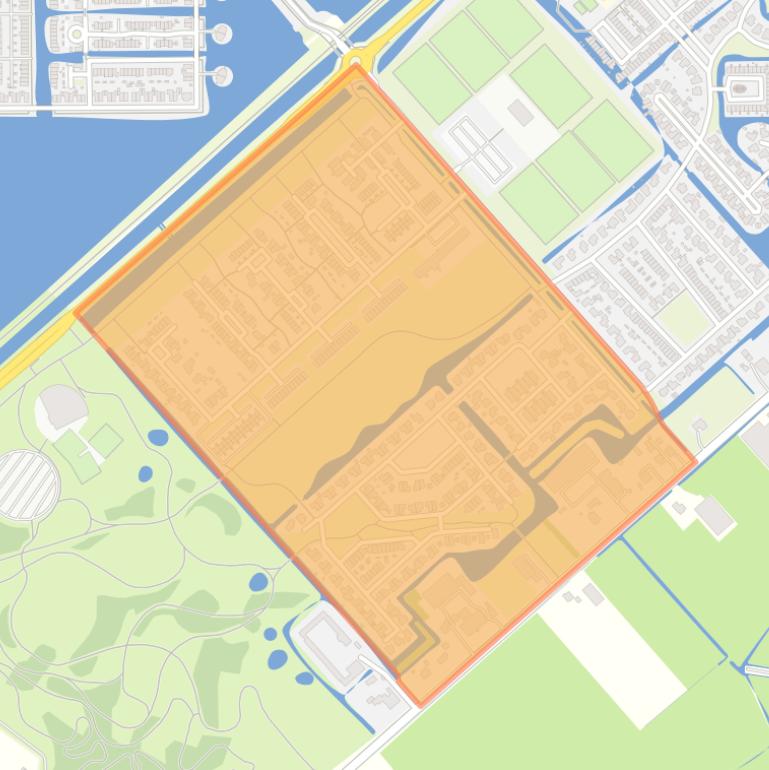 Kaart van de buurt Huygenhoek Zuid.