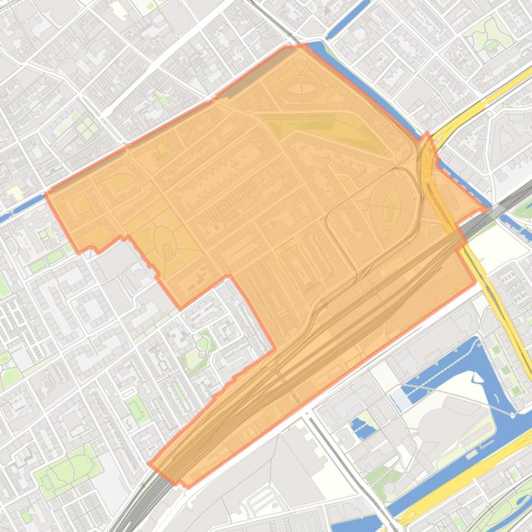 Kaart van de buurt Huygenspark.