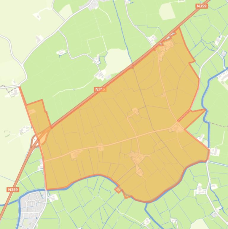 Kaart van de buurt Iens.