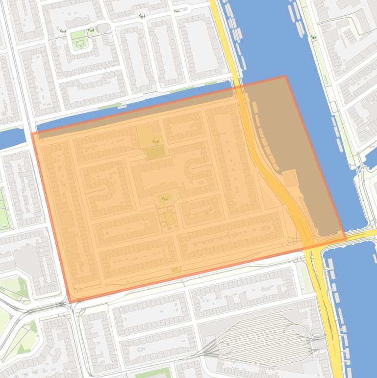 Kaart van de IJselbuurt-Oost.