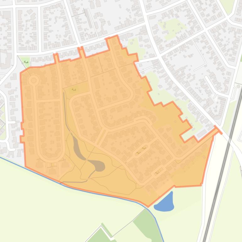 Kaart van de buurt In de Mehre.