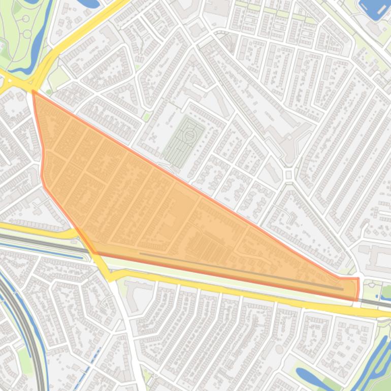 Kaart van de Indische Buurt-Zuid.