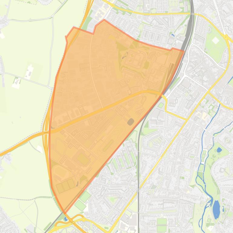 Kaart van de buurt Industrieterrein Bergerweg-Rosengarten.