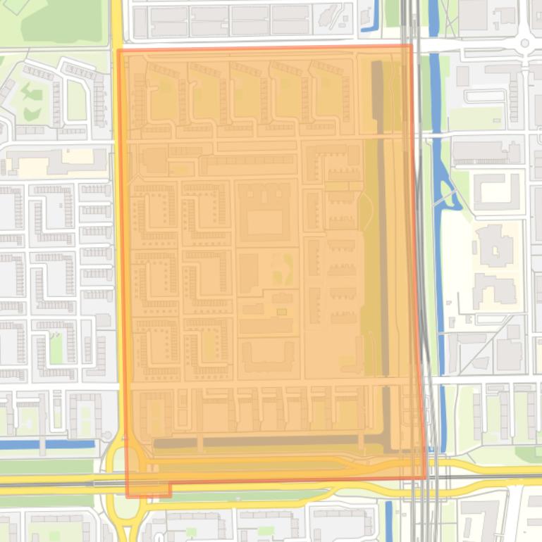 Kaart van de Jacob Geelbuurt.