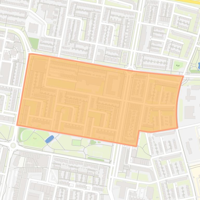 Kaart van de Jagersbuurt Oost.