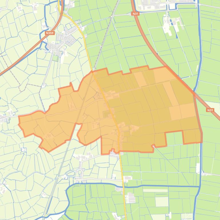 Kaart van de buurt Jellum.