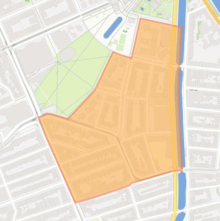 Kaart van de Johannes Vermeerbuurt.