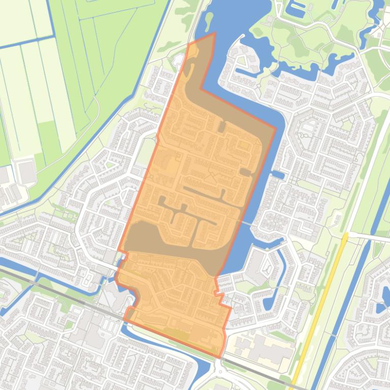 Kaart van de Kadebuurt-Oost.