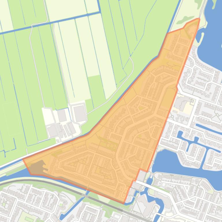 Kaart van de Kadebuurt-West.