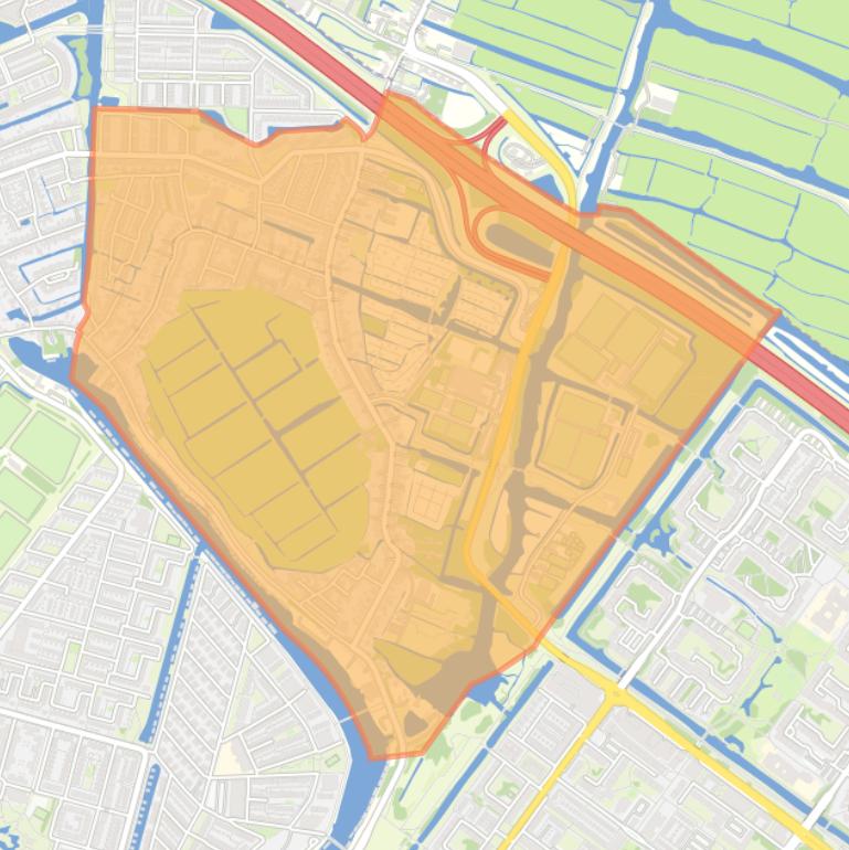 Kaart van de buurt Kadoelen.