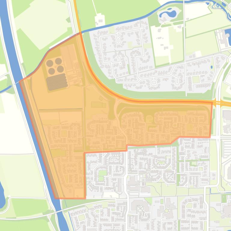 Kaart van de buurt Kanaalzijde.