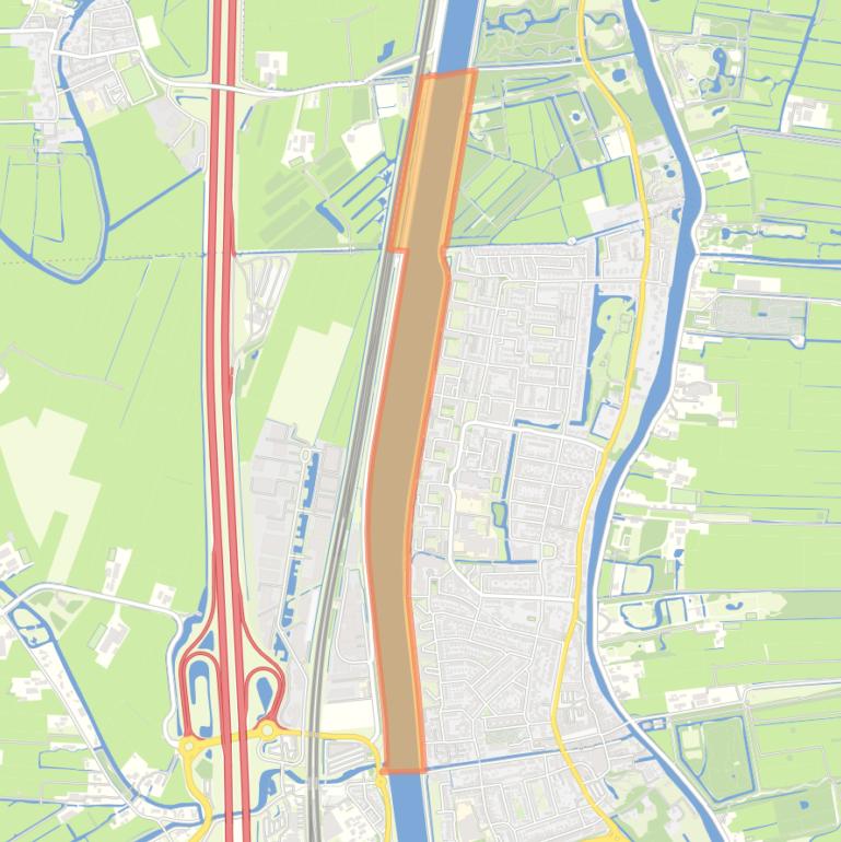 Kaart van de buurt Kanaalzone Noord Breukelen.