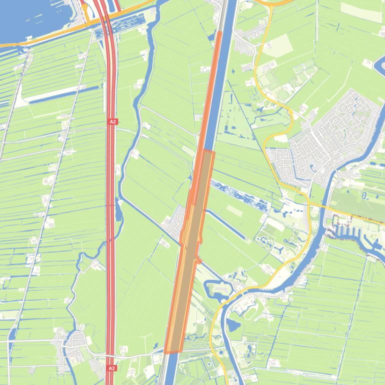 Kaart van de buurt Kanaalzone sector Nieuwersluis.