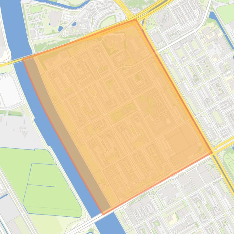 Kaart van de buurt Kanaleneiland-Noord.