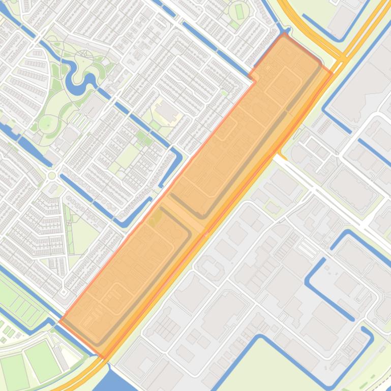 Kaart van de buurt Kantorenstrook Rokkeveen-Oost.