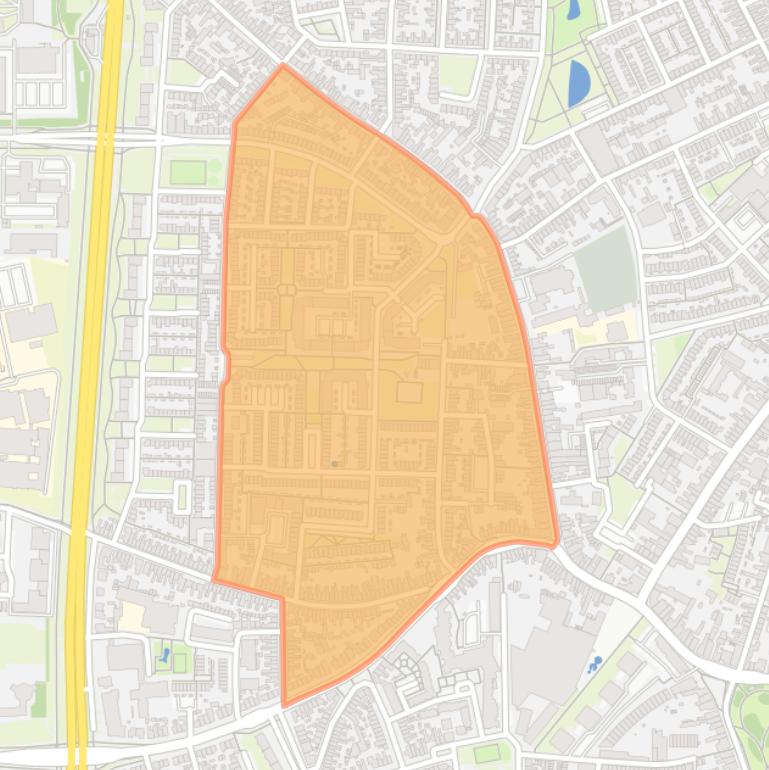 Kaart van de buurt Kasteel West.