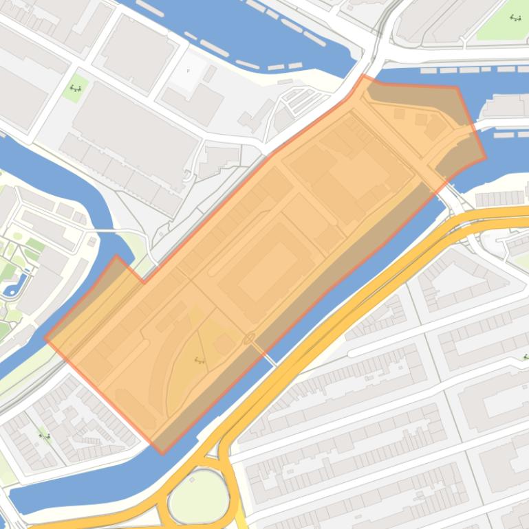 Kaart van de Kazernebuurt.