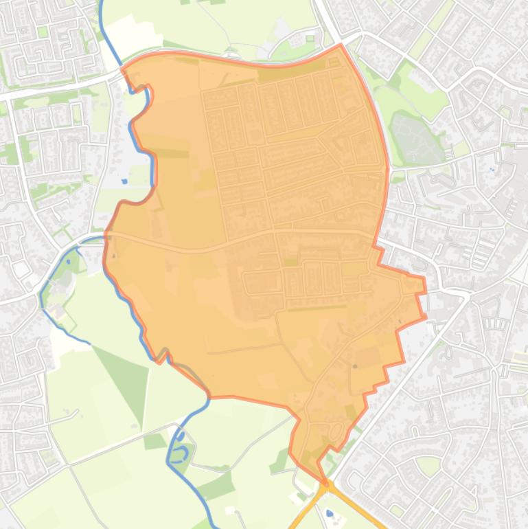 Kaart van de buurt Kerkakkers.