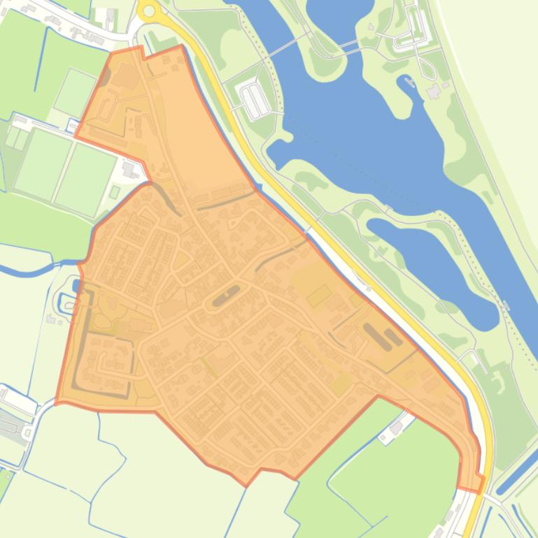 Kaart van de buurt Kern Abbenbroek.