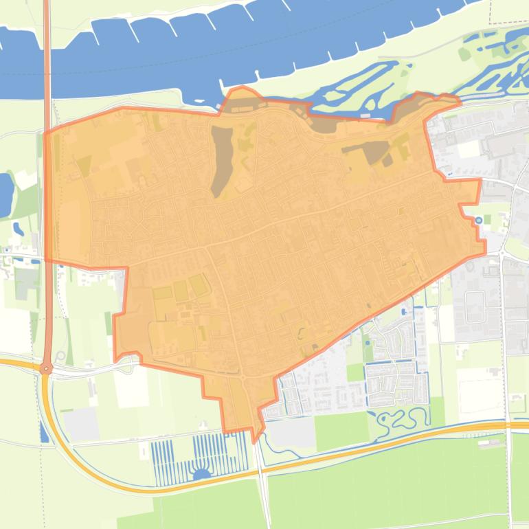 Kaart van de buurt Kern Beneden-Leeuwen.