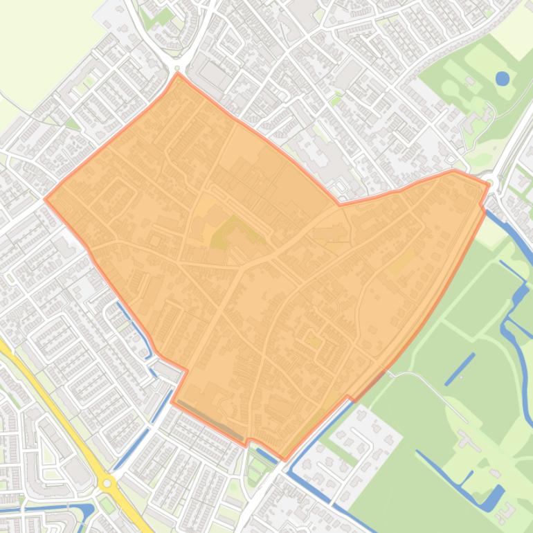 Kaart van de buurt Kern Binnen Zuid.