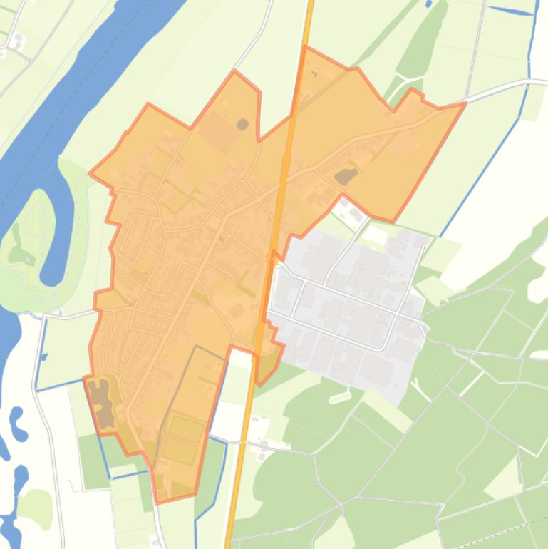 Kaart van de buurt Kern Lomm.