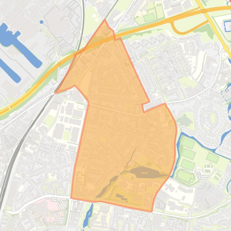 Kaart van de buurt Kern Maasniel.