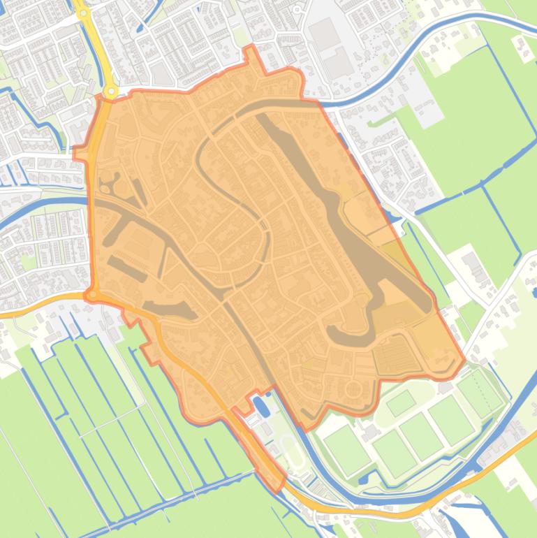 Kaart van de buurt Kern Oudewater.