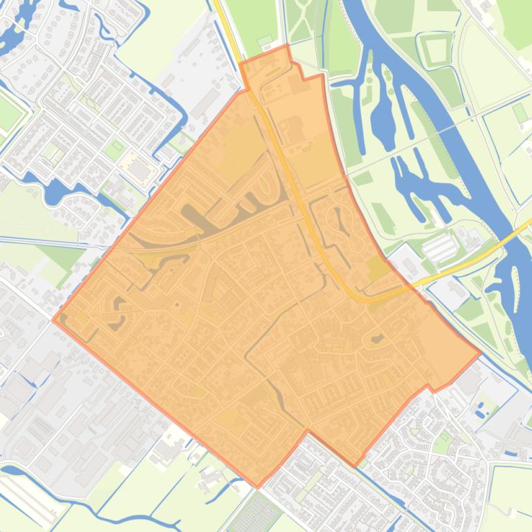 Kaart van de buurt Kern Zuidland.