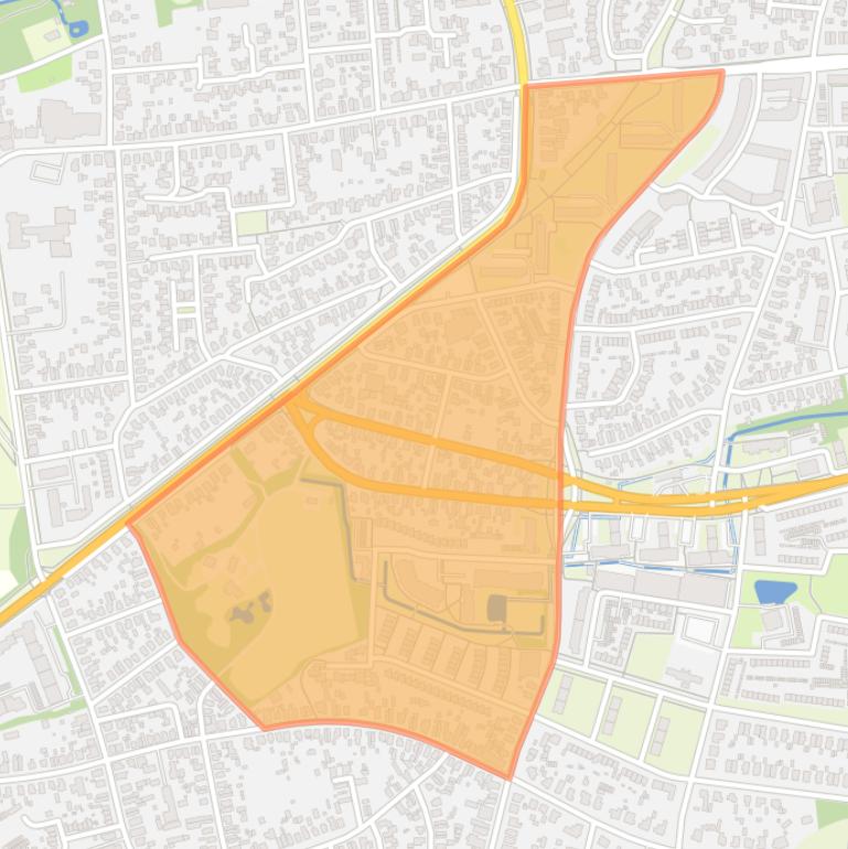 Kaart van de buurt Kerschoten-West.