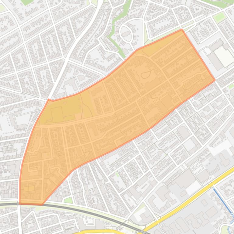 Kaart van de buurt Klarendal-Noord.