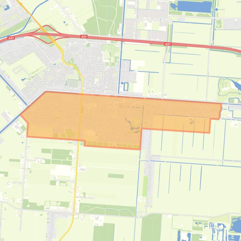 Kaart van de buurt Klazienaveen-Zuid.