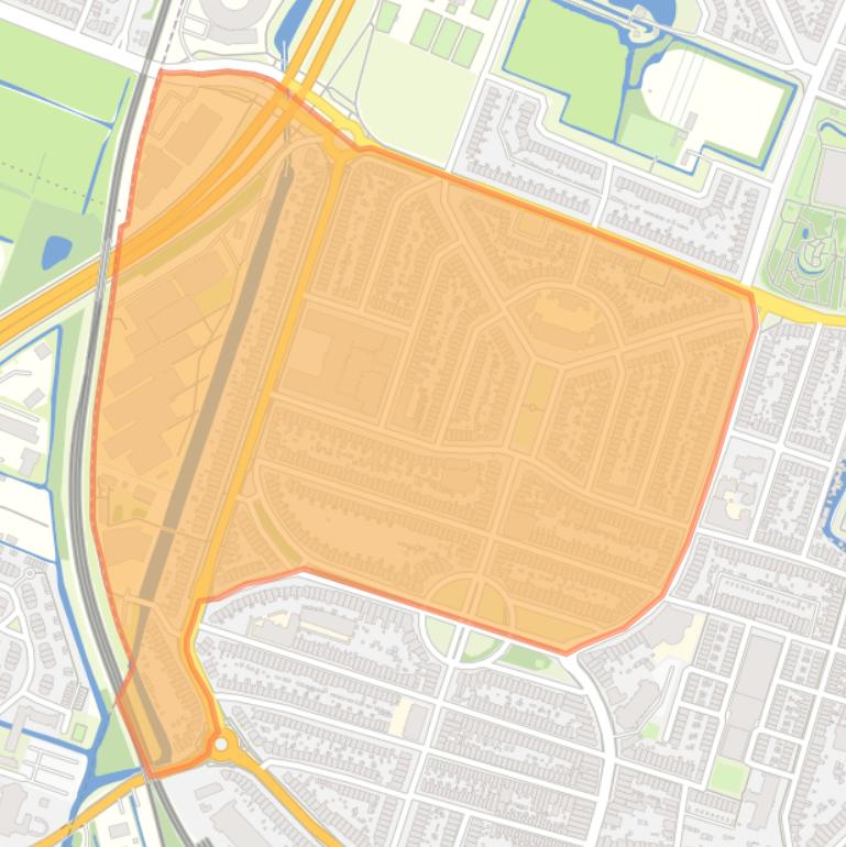 Kaart van de buurt Kleverpark-noord.