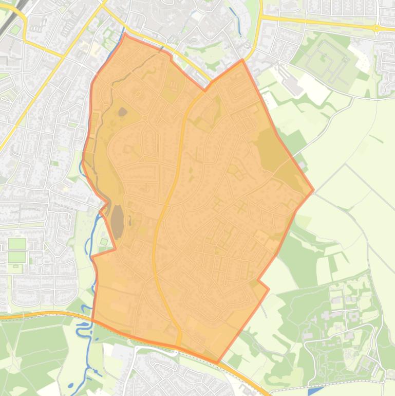 Kaart van de buurt Kollenberg-Park Leyenbroek.