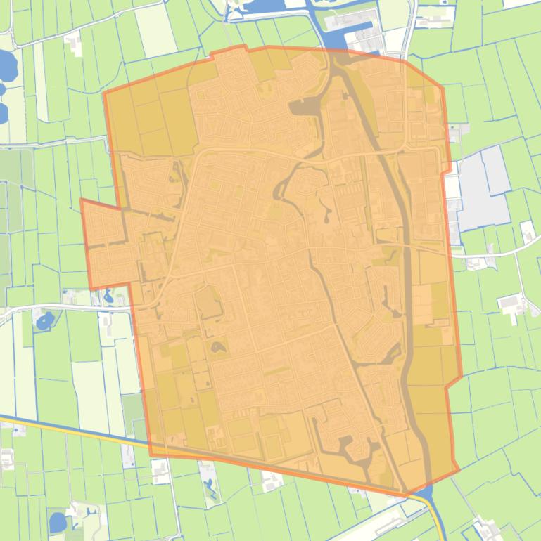 Kaart van de buurt Kollum.