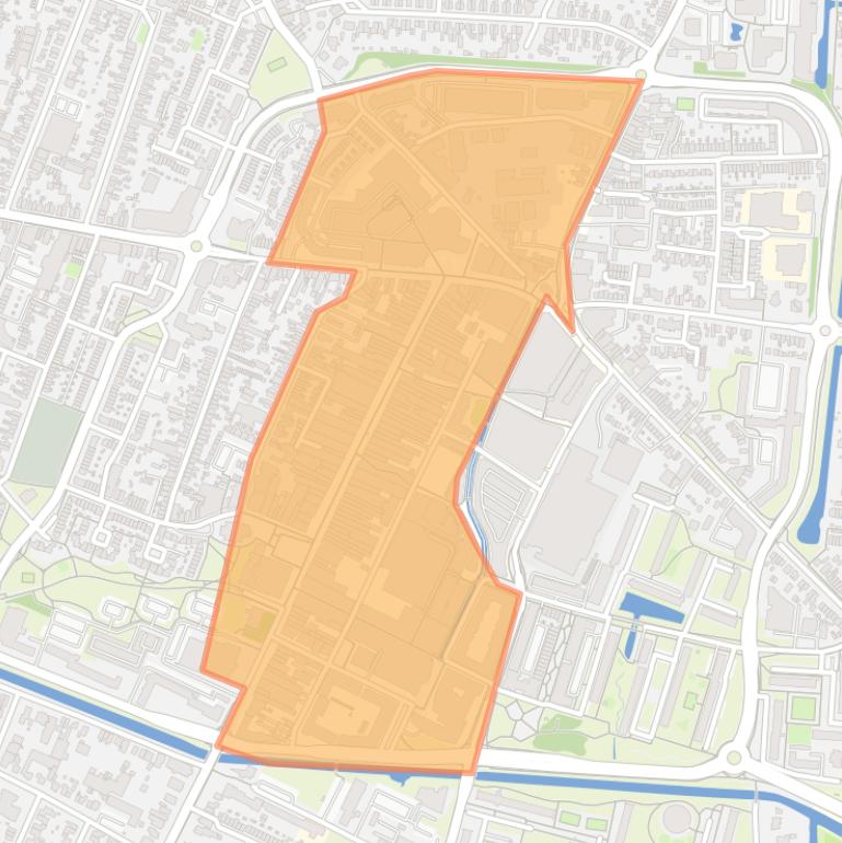 Kaart van de buurt Koopcentrum.