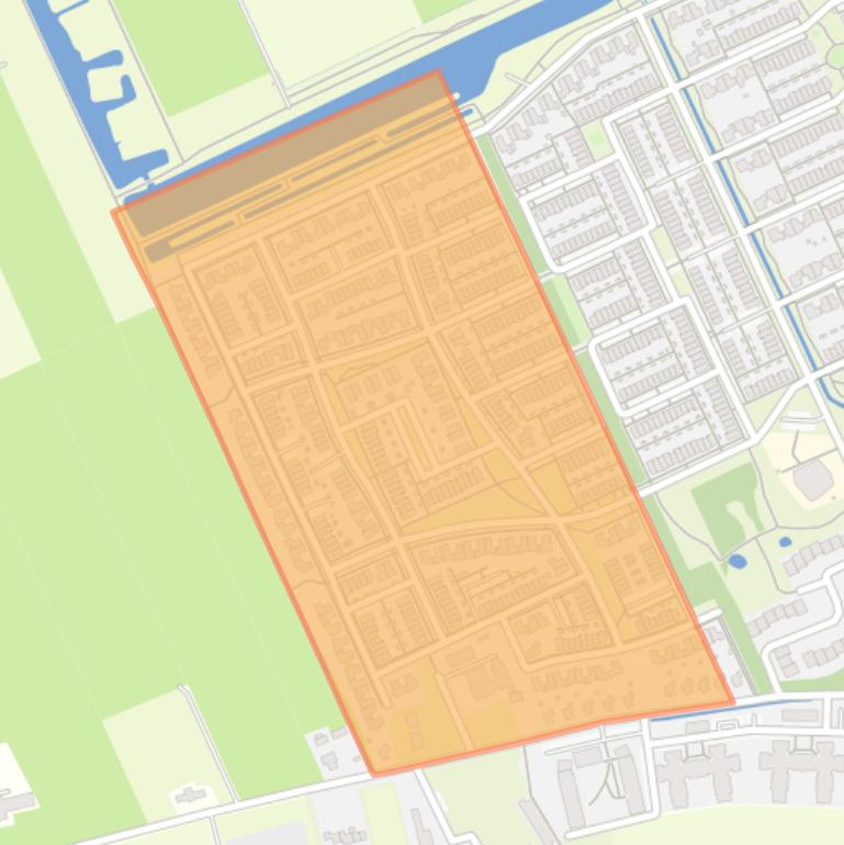 Kaart van de buurt Kortenoord-West.