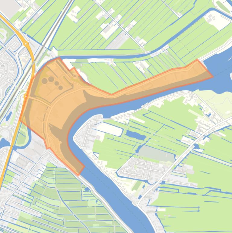 Kaart van de buurt Kortenoord.