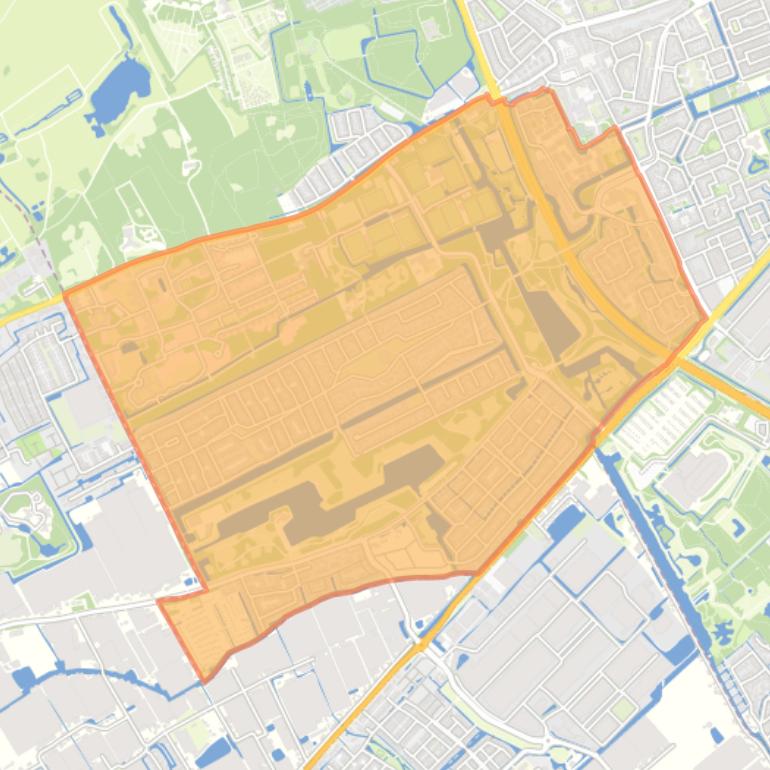 Kaart van de buurt Kraayenstein en Vroondaal.