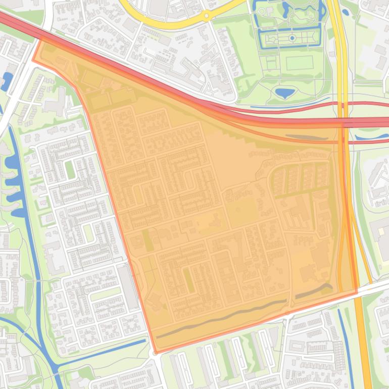 Kaart van de buurt Kroeven-Noordoost.