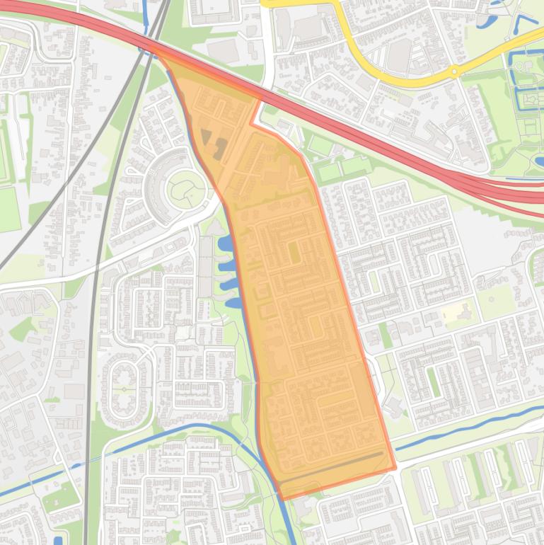 Kaart van de buurt Kroeven-Noordwest.