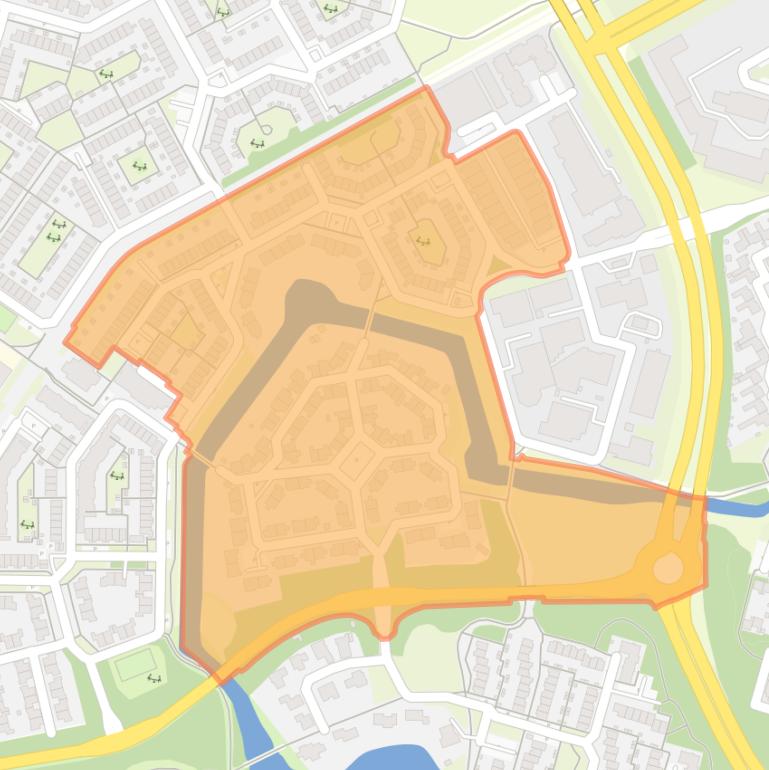 Kaart van de buurt Kromgouw en Overgouw.