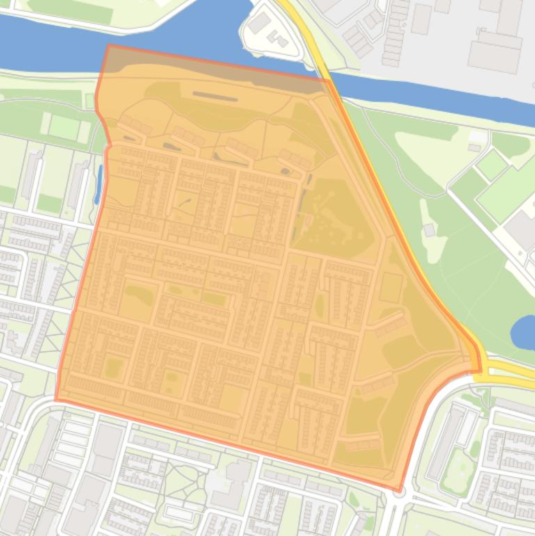 Kaart van de Kruidenbuurt Oost.