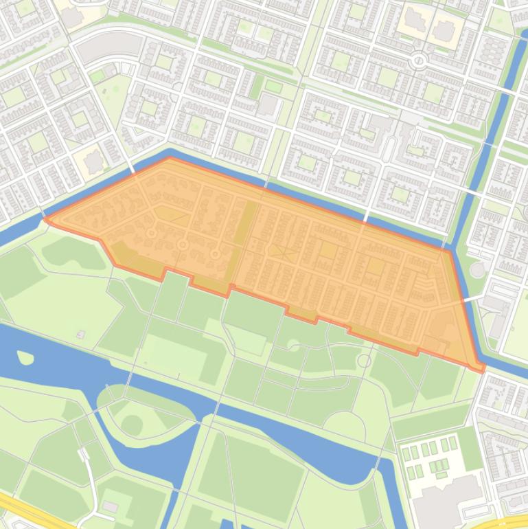 Kaart van de buurt Kruidenwijk Zuid.