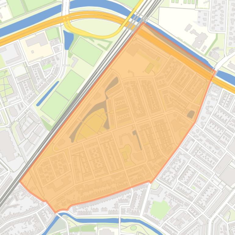 Kaart van de buurt Kruiskamp-Noord.