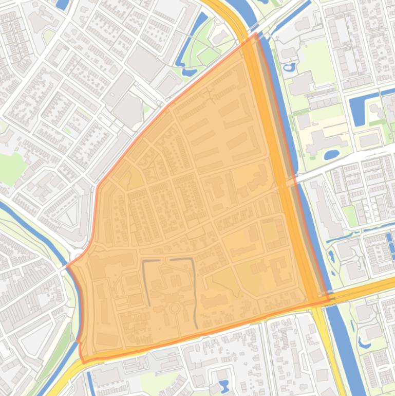 Kaart van de buurt Kruiskamp-Zuid.