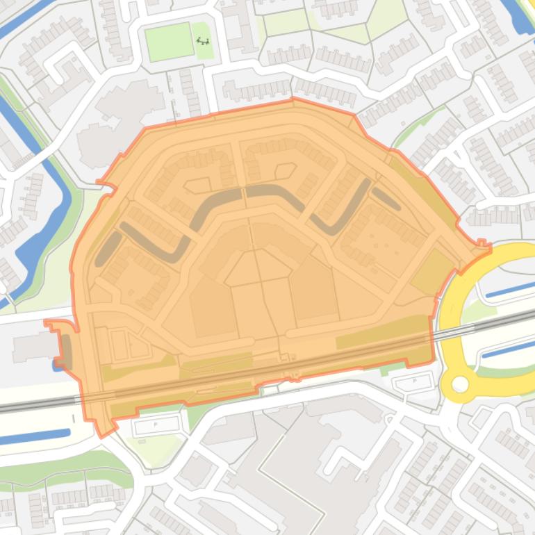 Kaart van de Kunstenaarsbuurt-noord.