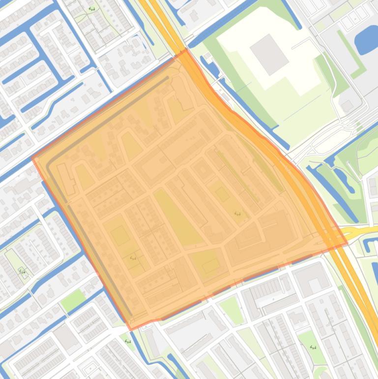 Kaart van de buurt Kuyperwijk-Noord.