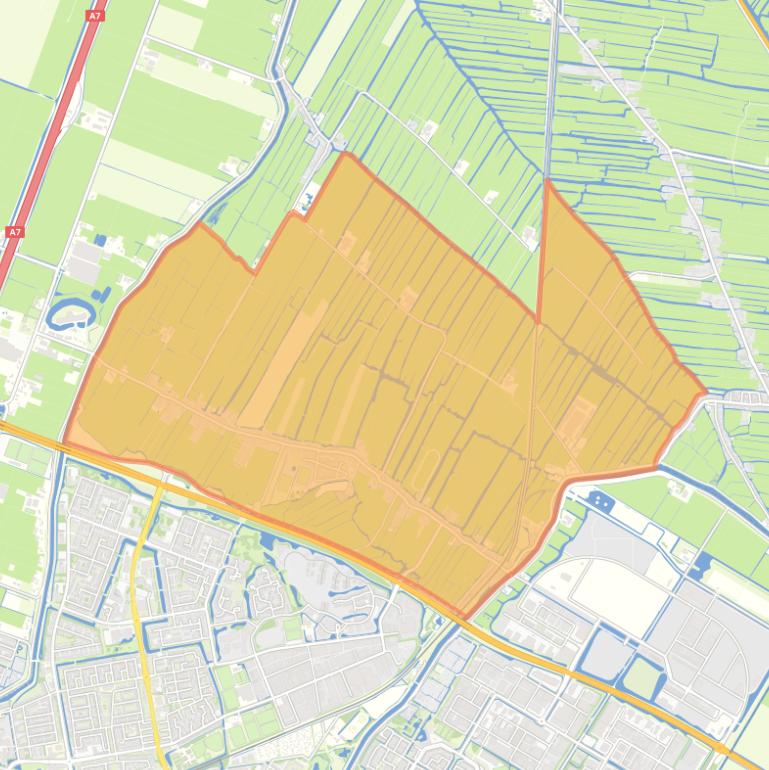 Kaart van de buurt Kwadijk.