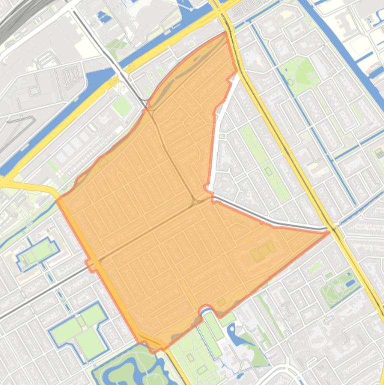 Kaart van de buurt Laakkwartier-Oost.